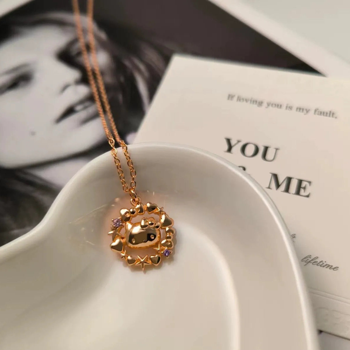 Hello Kitty Celestial Star and Heart Necklace