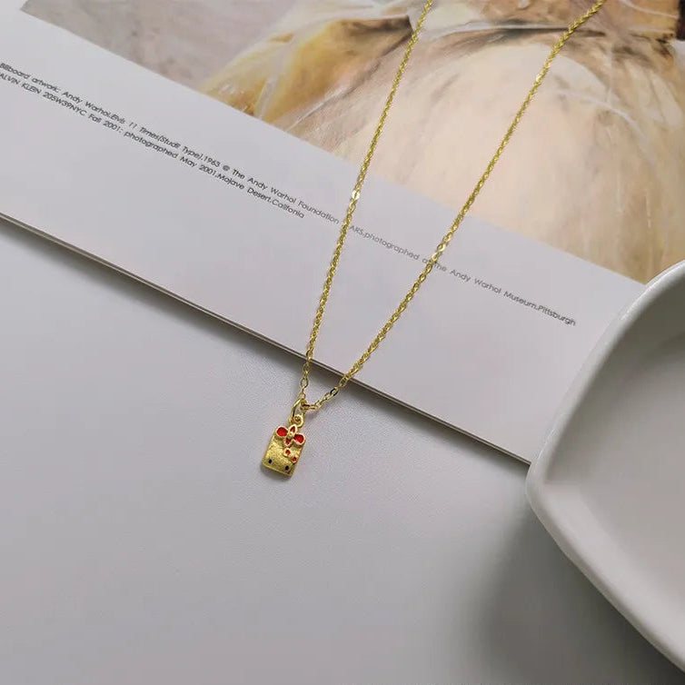Sanrio Hello Kitty Lucky Amulet Tag Matte Necklace