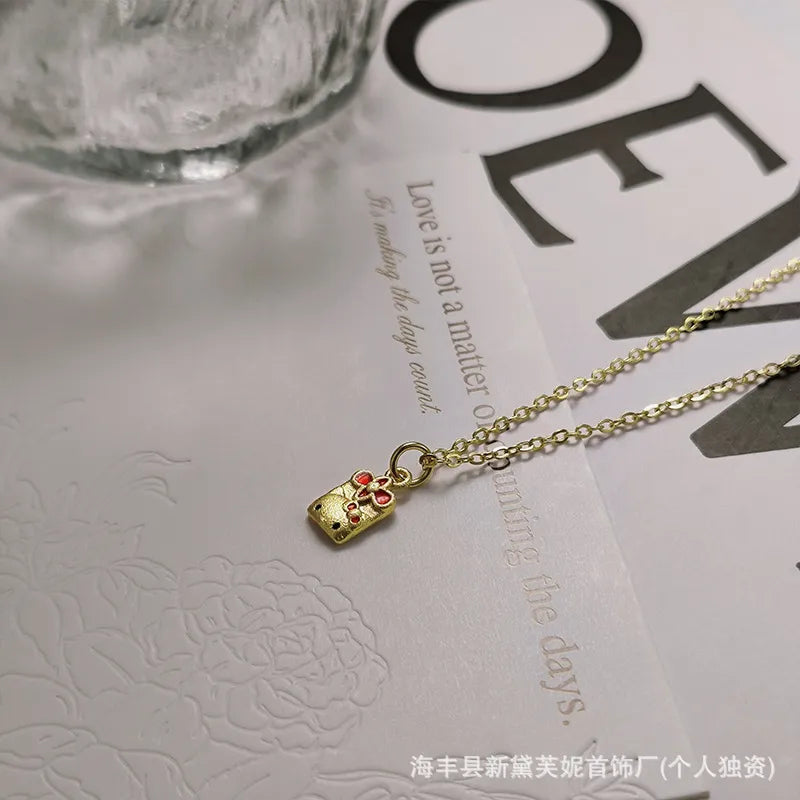 Sanrio Hello Kitty Lucky Amulet Tag Matte Necklace