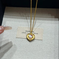 Sanrio Hello Kitty Beaded Heart Enamel Medallion Necklace