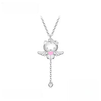 Sanrio Hello Kitty Angel Wings Pink Heart Lariat Necklace