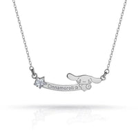 Sanrio Cinnamoroll Crystal Star and Script Bar Necklace Set