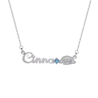 Sanrio Cinnamoroll Crystal Star and Script Bar Necklace Set