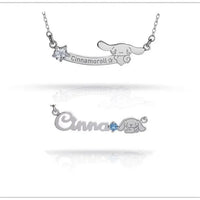Sanrio Cinnamoroll Crystal Star and Script Bar Necklace Set