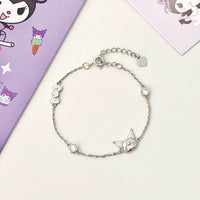 Sanrio Kuromi Sparkling Crystal and Ribbon Bow Bracelet