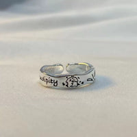 Serendipity Engraved Cartoon Doodle Rings (Set of 2)