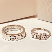 Sanrio Hello Kitty and Tiger Matching Couple Rings (Set of 2)