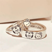 Sanrio Hello Kitty and Tiger Matching Couple Rings (Set of 2)