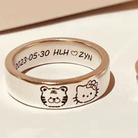 Sanrio Hello Kitty and Tiger Matching Couple Rings (Set of 2)