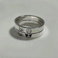 Sanrio My Melody and Kuromi Engraved Couple Rings (Set of 2)