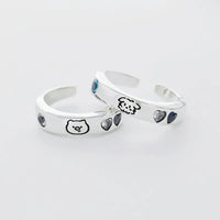 Playful Cartoon Doodle Couple Rings (Set of 2)