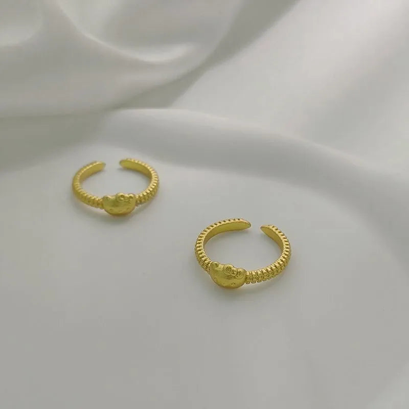 Sanrio Hello Kitty Textured Band Matte Gold Ring