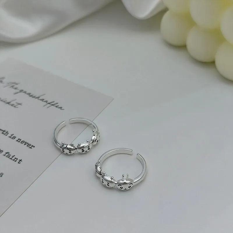 Chiikawa Trio Hachiware Silver Rings (Set of 2)
