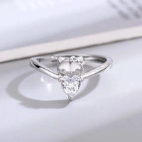 Sanrio Hello Kitty Sparkling Heart Crystal Ring