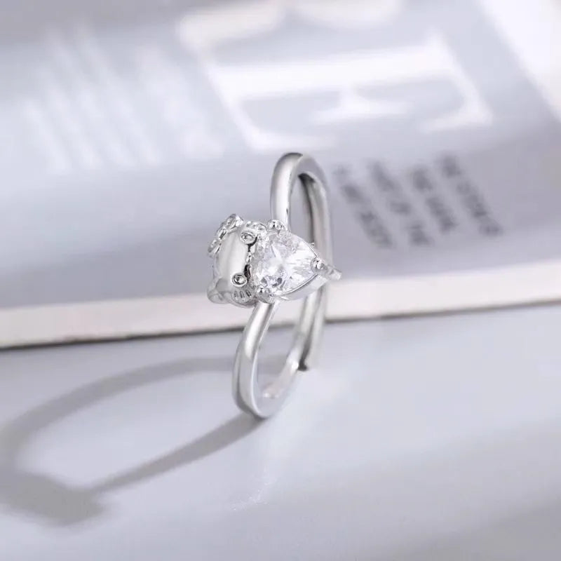Sanrio Hello Kitty Sparkling Heart Crystal Ring