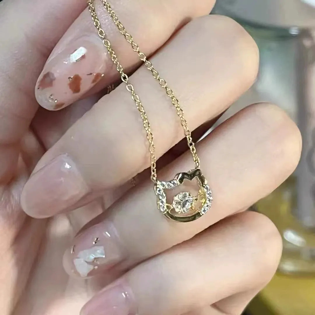 Sanrio Hello Kitty Dancing Heartbeat Crystal Silhouette Necklace