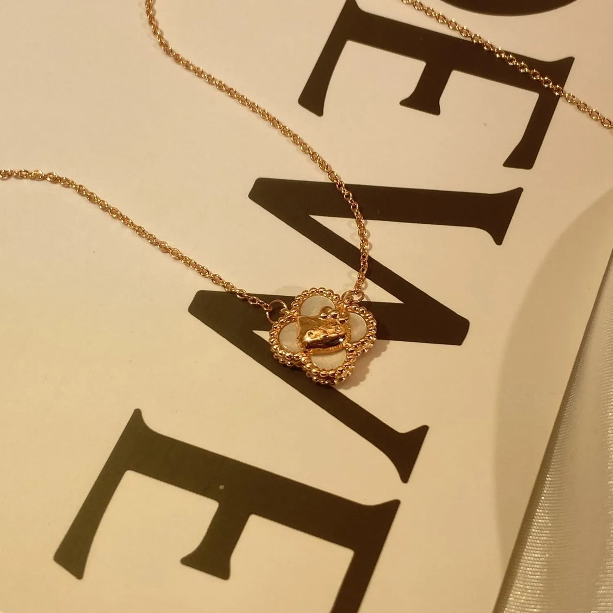 Sanrio Hello Kitty Lucky Four-Leaf Clover Pendant Necklace