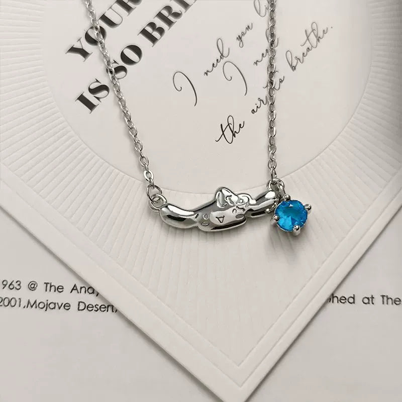 Sanrio Cinnamoroll Floating Blue Crystal Pendant Necklace