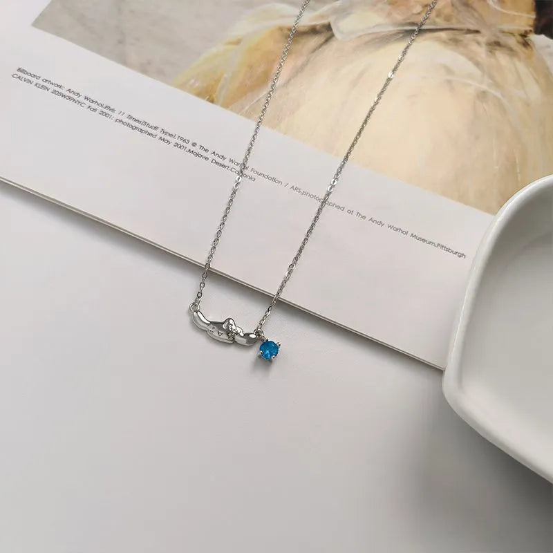 Sanrio Cinnamoroll Floating Blue Crystal Pendant Necklace