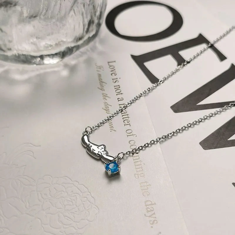 Sanrio Cinnamoroll Floating Blue Crystal Pendant Necklace