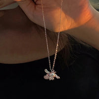 Sanrio Cinnamoroll Crown Pink Heart Pendant Necklace