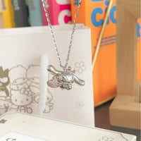 Sanrio Cinnamoroll Crown Pink Heart Pendant Necklace