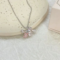 Sanrio Cinnamoroll Crown Pink Heart Pendant Necklace