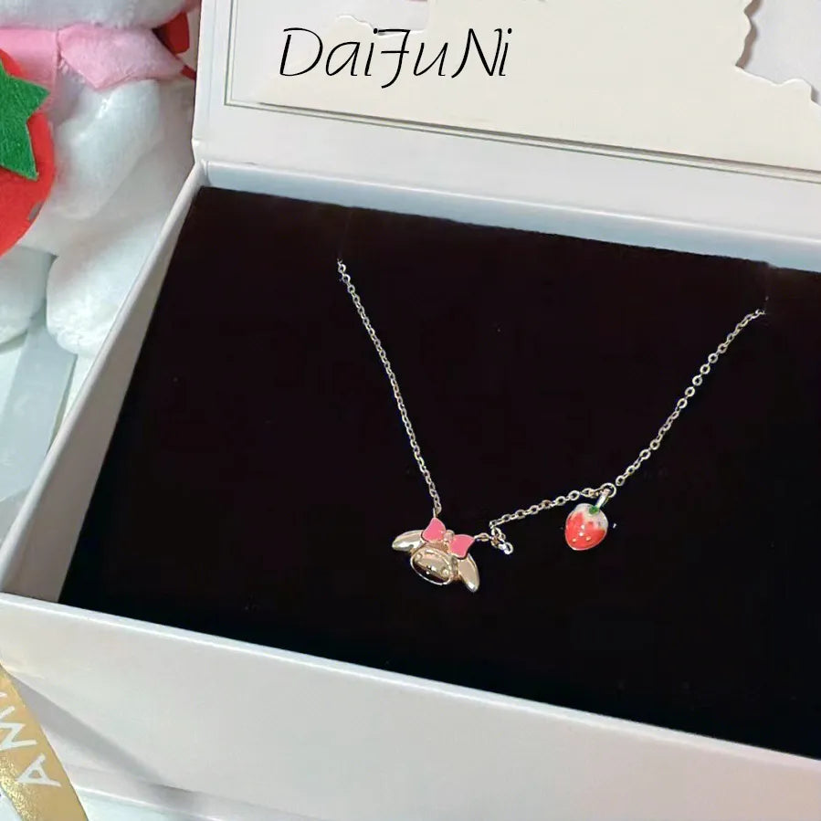 Sanrio My Melody Strawberry Charm Pendant Necklace