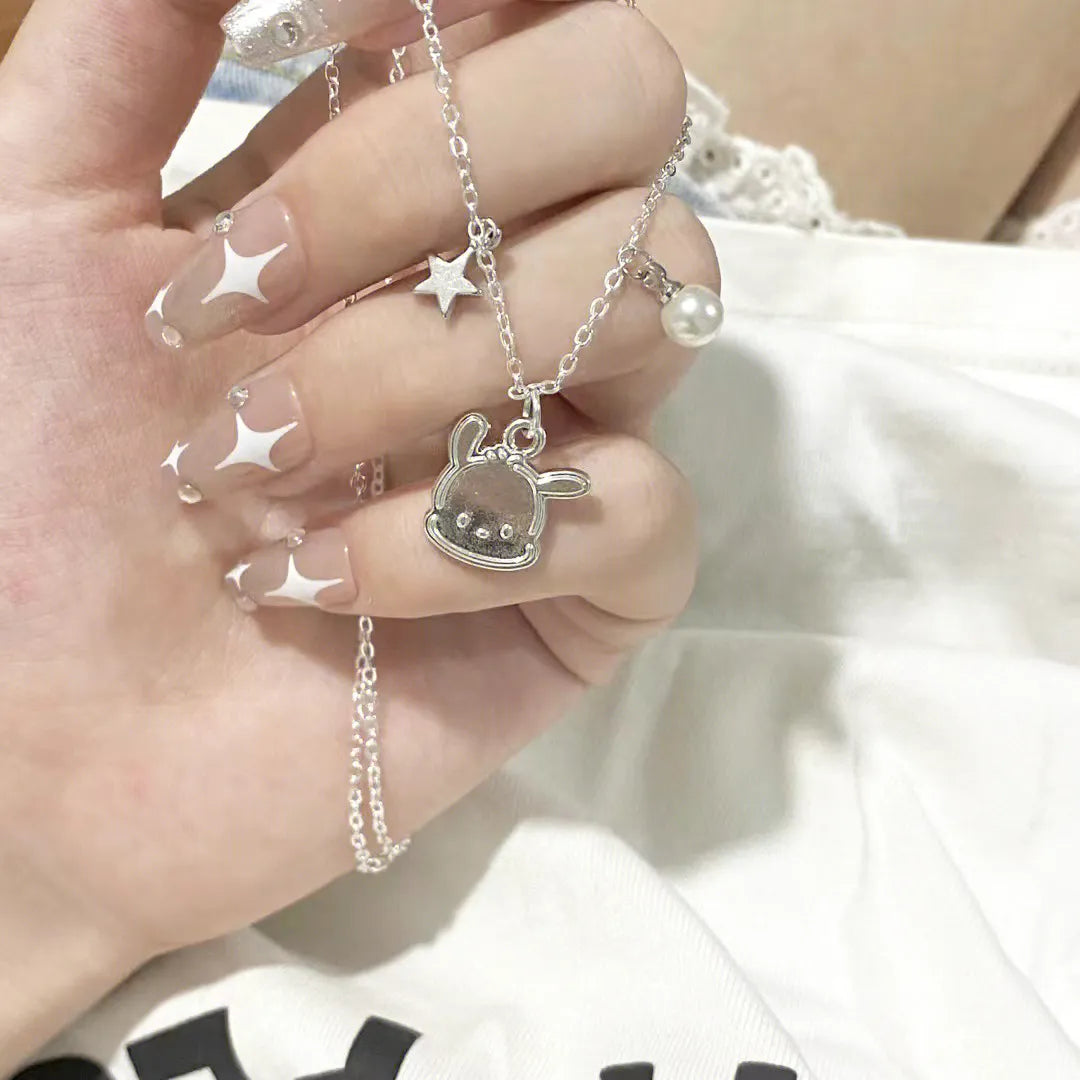 Pochacco Pearl Star Accent Pendant Necklace