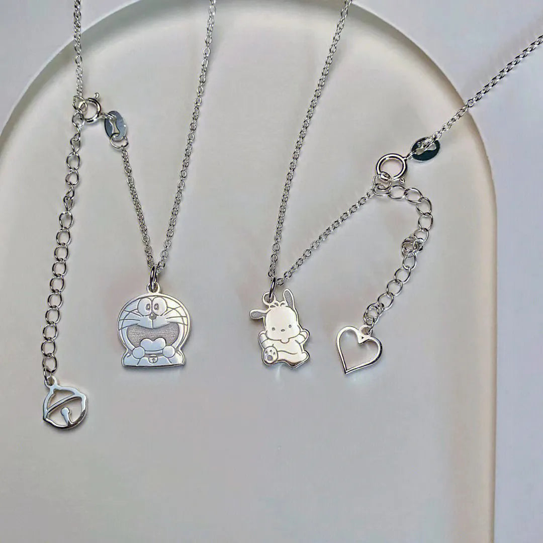 Pochacco Playful Paw Silver Pendant Necklace
