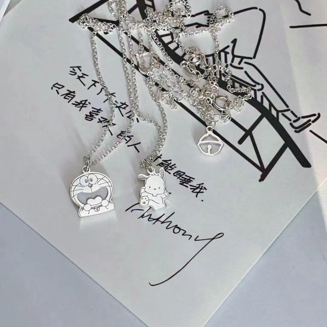 Pochacco Playful Paw Silver Pendant Necklace