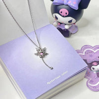 Kuromi Bat Wing Y-Drop Heart Pendant Necklace
