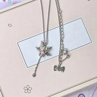 Kuromi Bat Wing Y-Drop Heart Pendant Necklace
