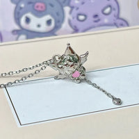 Kuromi Bat Wing Y-Drop Heart Pendant Necklace