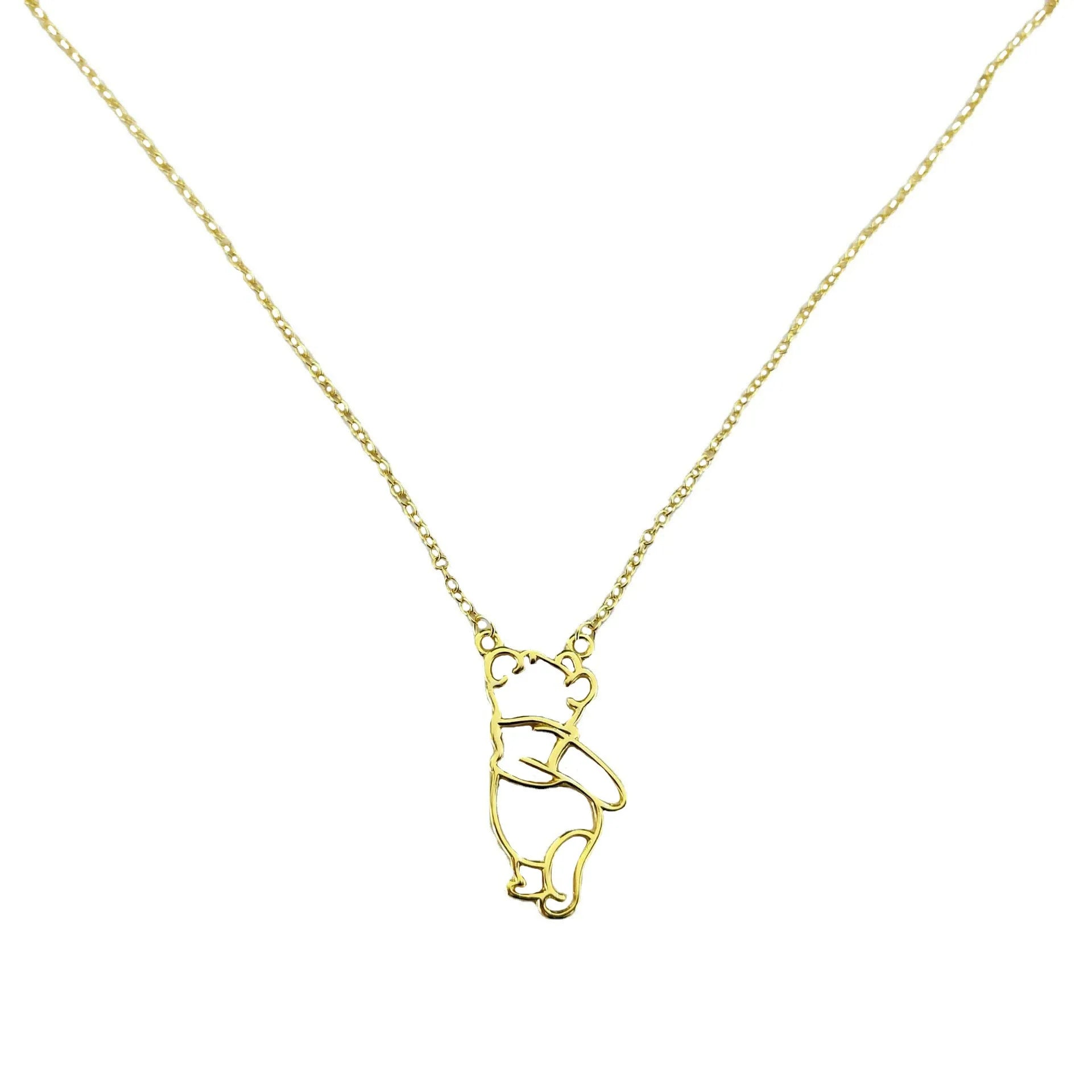 DZNY Winnie the Pooh Wireframe Silhouette Necklace