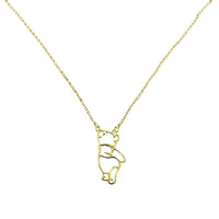 DZNY Winnie the Pooh Wireframe Silhouette Necklace