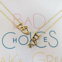 DZNY Winnie the Pooh Wireframe Silhouette Necklace