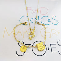 DZNY Winnie the Pooh Wireframe Silhouette Necklace