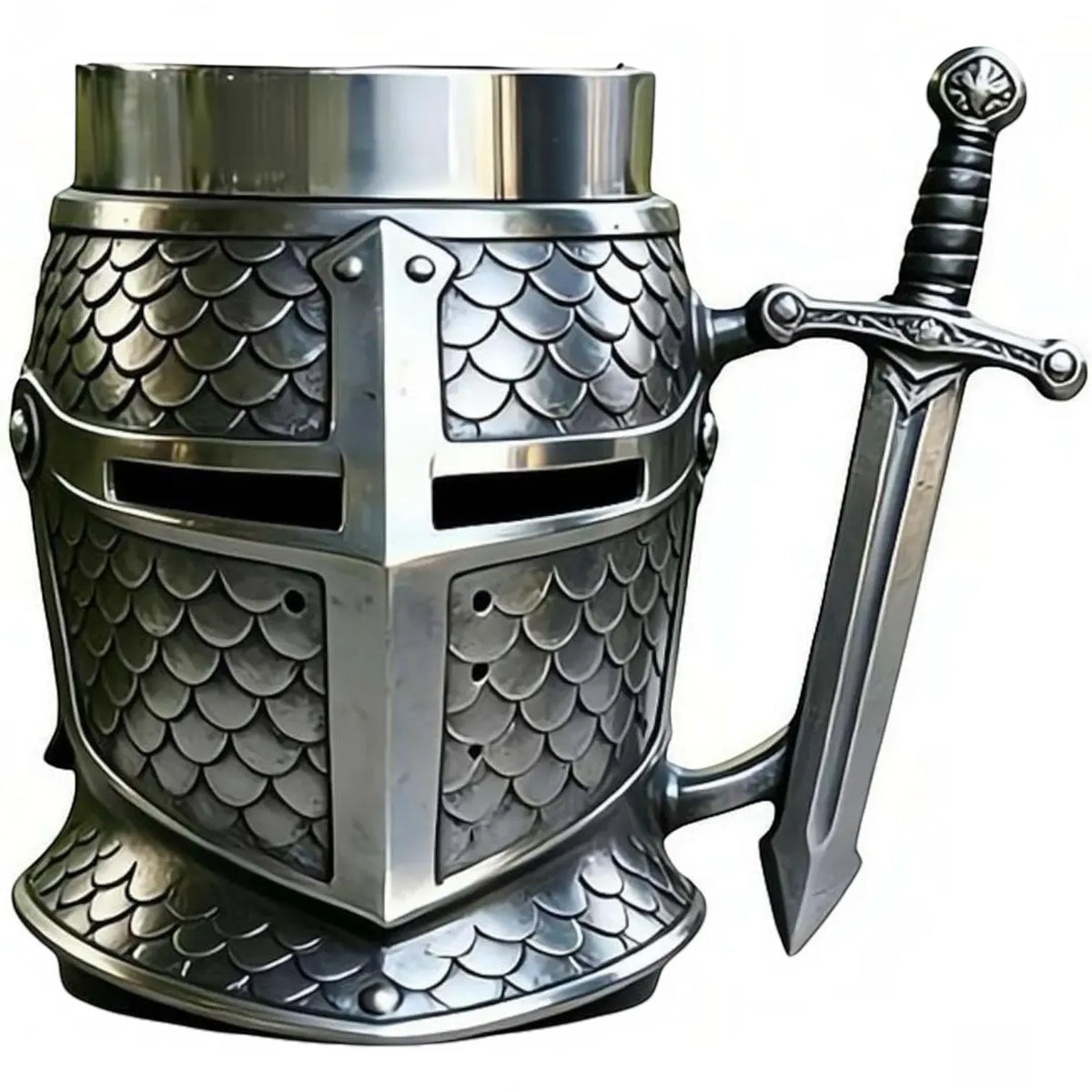 Medieval Crusader Knight Helmet Beer Mug (200 ml)