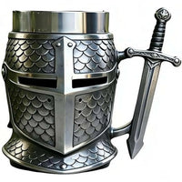 Medieval Crusader Knight Helmet Beer Mug (200 ml)