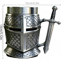 Medieval Crusader Knight Helmet Beer Mug (200 ml)