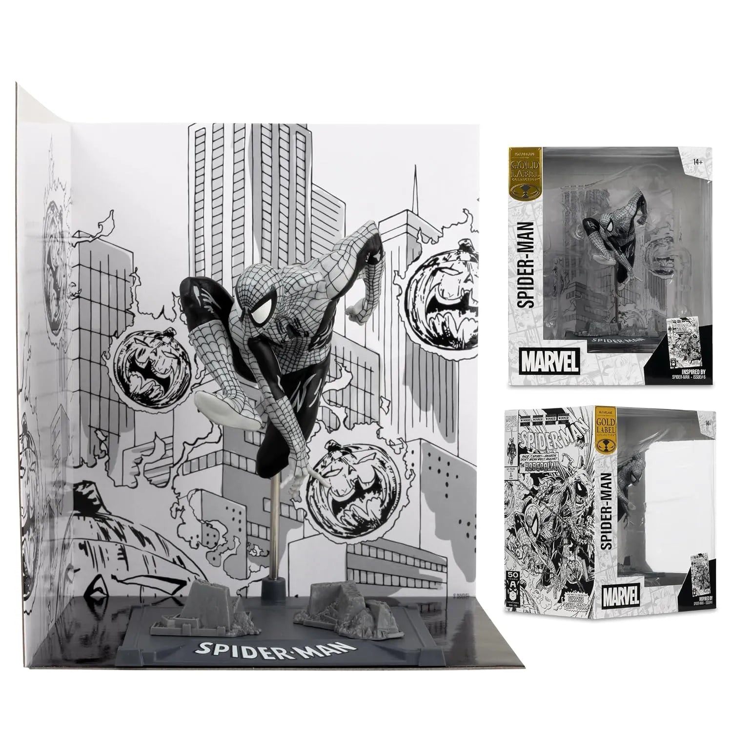 Marvel Spiderman B&W Comic Sketch Edition Figure (18 cm)