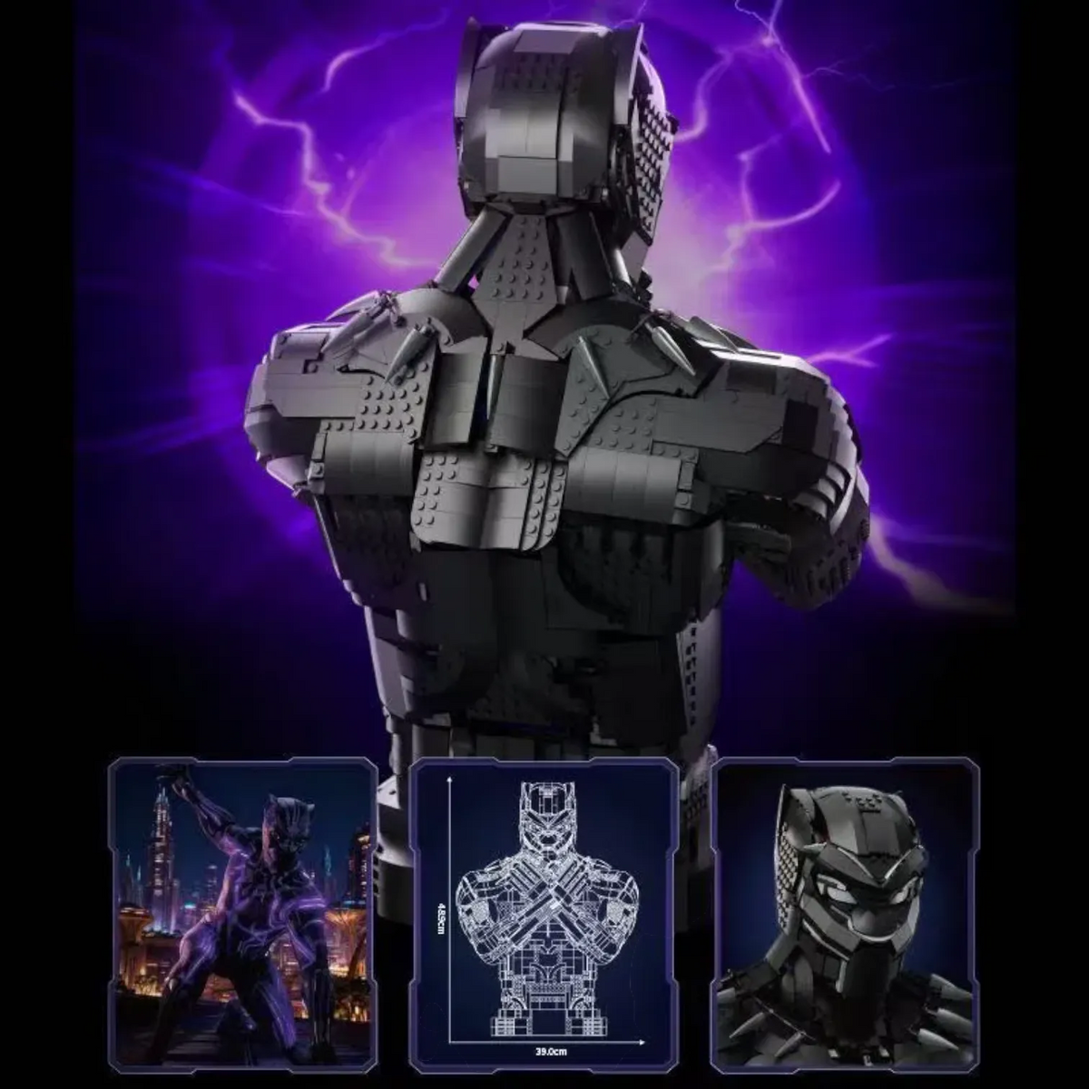 STACKO BRICKS 16002 Black Panther Building Set (3060 Pcs)