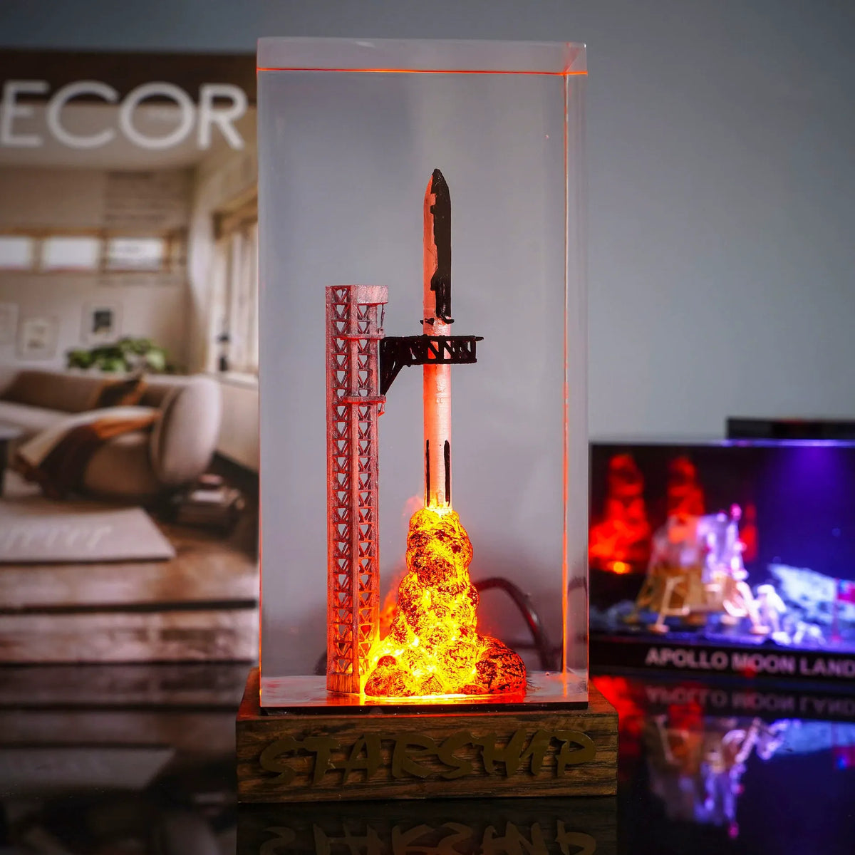 SpaceX Starship Rocket Resin Lamp
