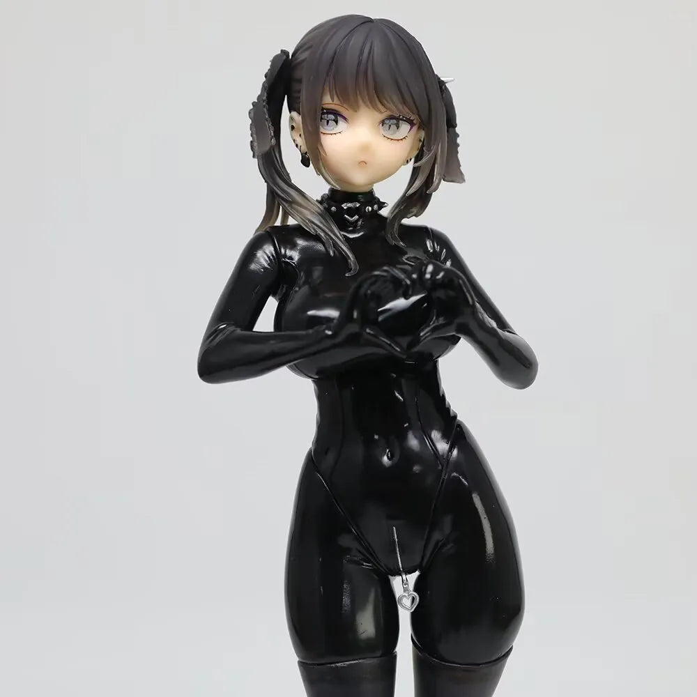 Gothic Cyber Latex Heart Pose Maiden Statue (26 cm)