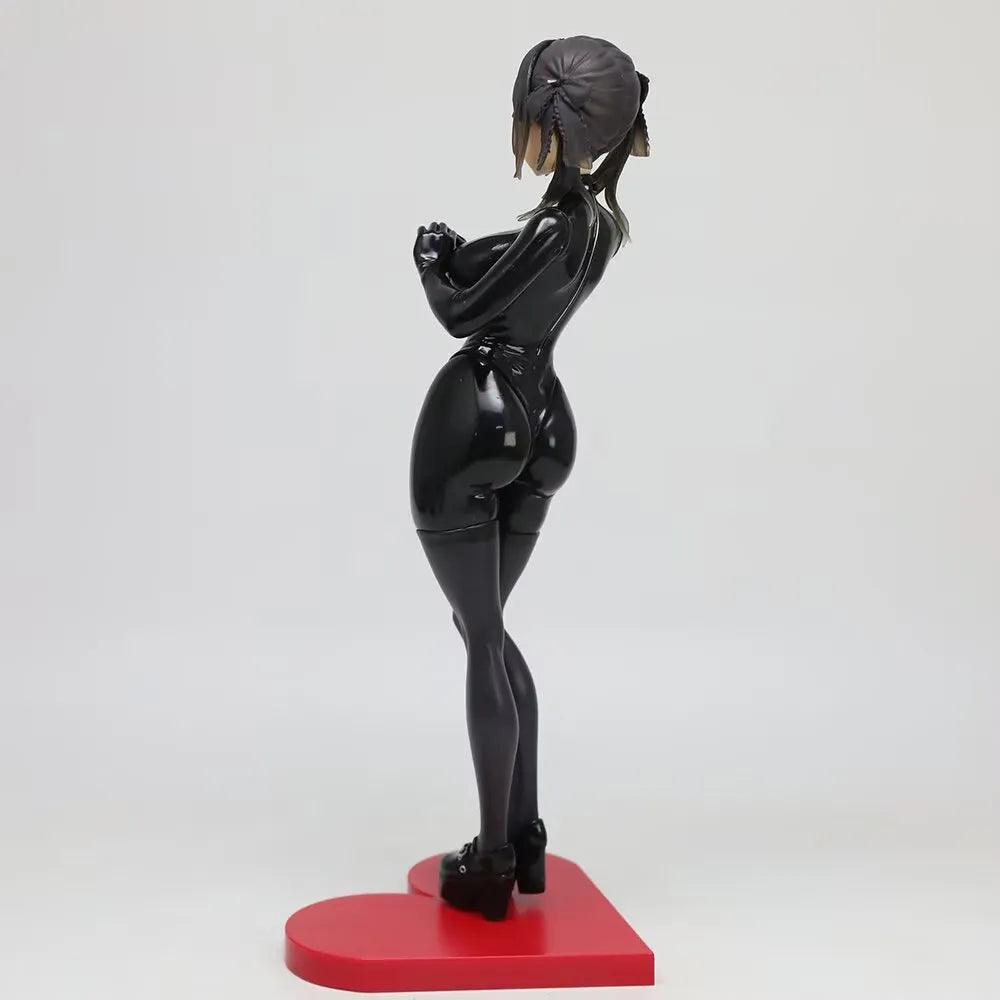 Gothic Cyber Latex Heart Pose Maiden Statue (26 cm)