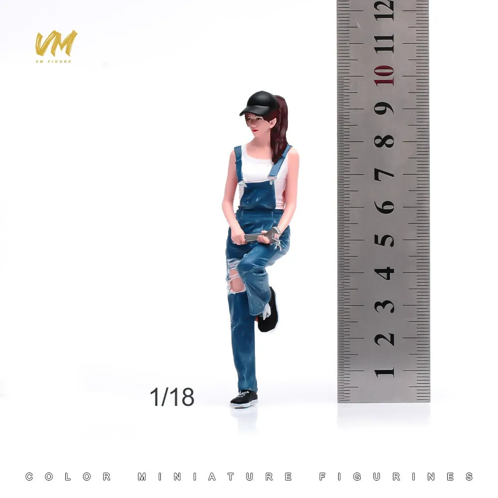 VM 1/64 Mechanic Girl Hand-Painted Miniature Figure