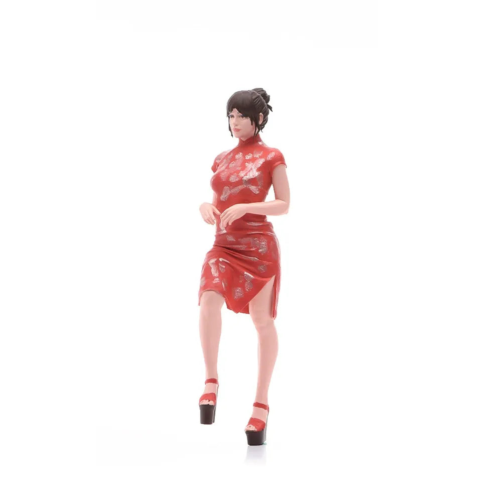 VM 1/18 Oriental Beauty in Red Cheongsam Figure