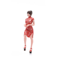 VM 1/18 Oriental Beauty in Red Cheongsam Figure