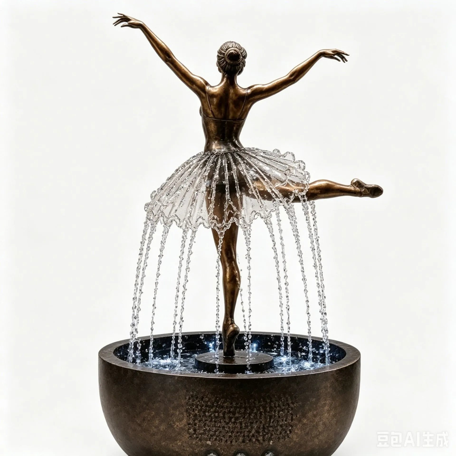 Enchanted Ballerina Flowing Water Fountain Statue (28 cm)